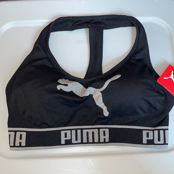 0319 NEW Puma Seamless Black Sports Bra - Picture 2 of 6